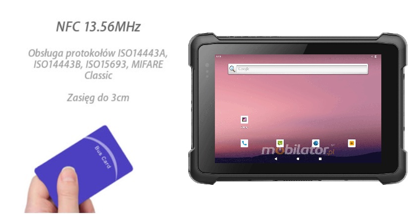 wodoodporny wstrzsoodporny przemysowy wytrzymay odporny tablet NFC 4G wojskowy IP65 MIL-STD 810H skaner kodw kreskowych